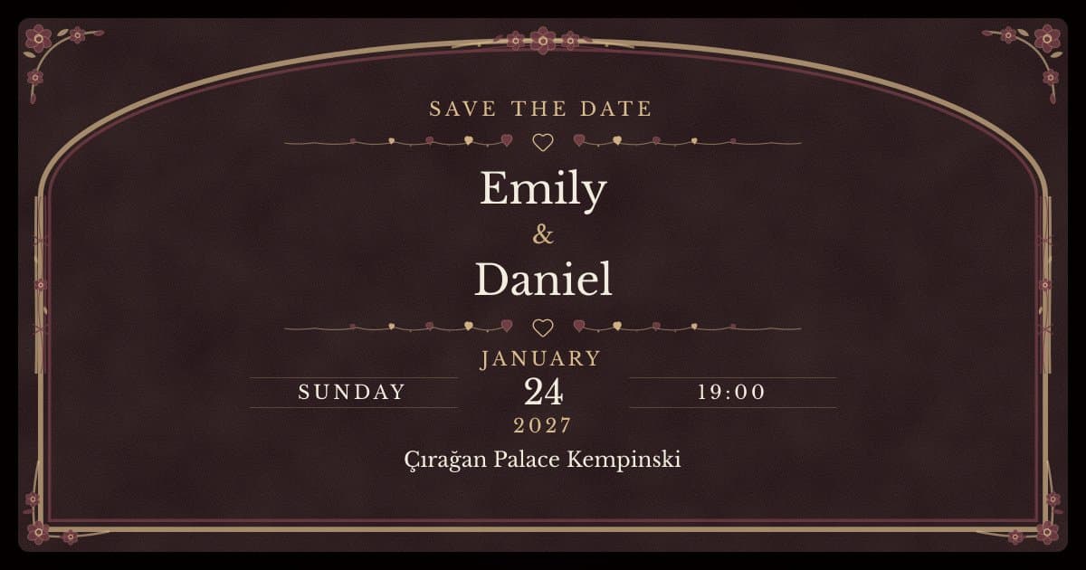 Digital invitation link preview with Invitation+: Invitation card