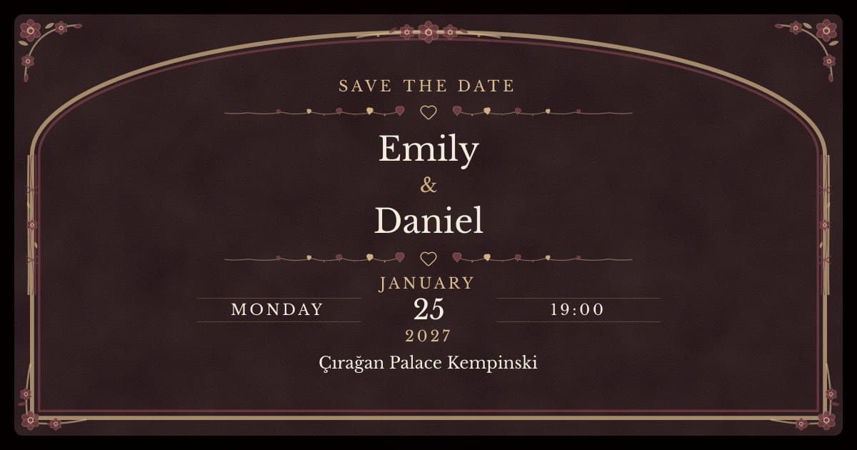 Digital invitation link preview with Invitation+: Invitation card