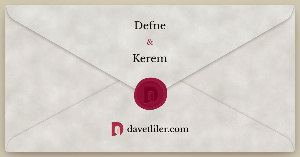 “Davetiye” paketinde dijital davetiye bağlantı önizlemesi: Klasik zarf